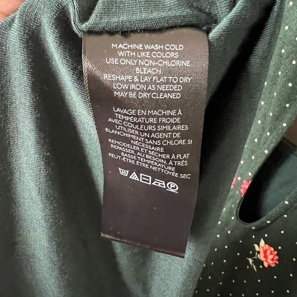 FREE PEOPLE 🆕Celia mini dress green pink floral long sleeves large - Picture 11 of 15